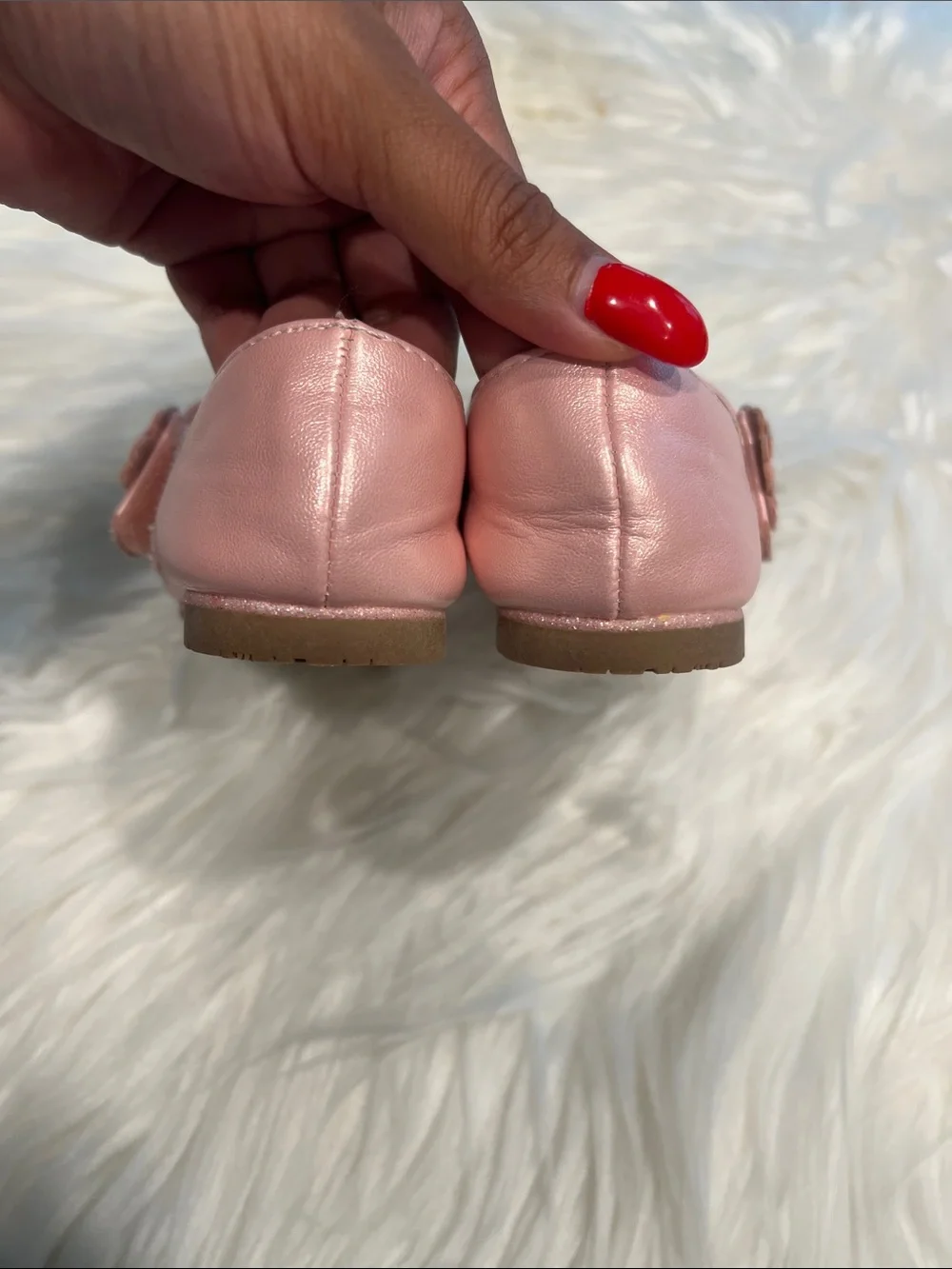 5/$35 Used Classic Girls Shimmer Pink Mary Jane Dress Shoes size 7M